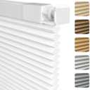 Shade&Beyond No Drill No Tools 34" W X 48" H Cellular Shades for Indoor Windows, Thermal Insulating & Noise Reducing Honeycomb Blinds, Cordless Free Stop Blinds Light Filtering, White(Custom Size)