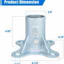 Chain Link Fence Post Floor Flange 2 1/2"(Actual OD 2 3/8"), Round Post Base, Chainlink Pole Floor Flange for Flag Mailbox Lamp, Galvanized Steel Base Flange, Includes Bolts and Nuts, 2 Pack