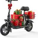 URBANMAX Electric Scooter with Seat, 300W Motor, 15.5MPH Top Speed, 20 Miles Range, Adults Electric Scooter with Large Storage Basket for Pets Dogs and ItemsC1S-V1