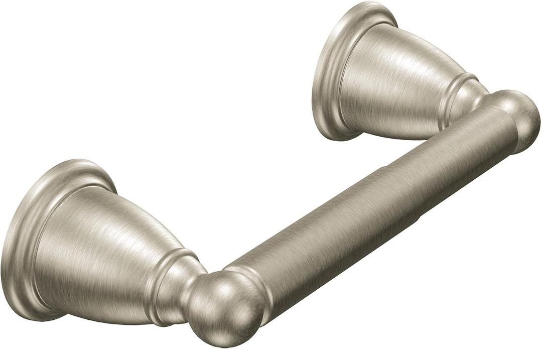 Moen Brantford Traditional Brushed Nickel Spring-Loaded Wall Mounted Toilet Paper Holder, YB2208BN