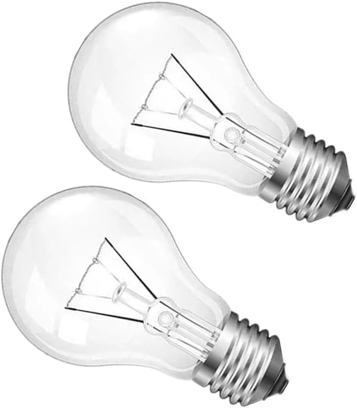 100 Watt Incandescent Light Bulbs, A19 100 WATT Incandescent Bulb Shatter Resistant Rough Service Light Bulb 100 WATTS A19 Shape, E26 Standard Base 2 Pack