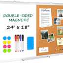 Double-Sided Magnetic WhiteBoard CorkBoard Combo, 24" x 18"