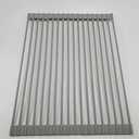 YQBUER Cutlery Basket Multipurpose Roll-Up Dish Drying Rack Over The Sink Drying Mat，- Dish Drainer - Fruits and Vegetable Rinser - Durable Silicone Covered Stainless Steel，Gray，33" x 52"