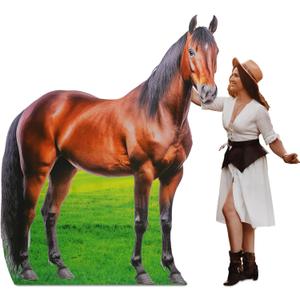 Marsui 6.3 ft Horse Racing Party Decorations Horse Cardboard Cutout Stand up Life Size Photo Props Animals Decor for Derby Day Rodeo Western Party Equestrian Events Supplies