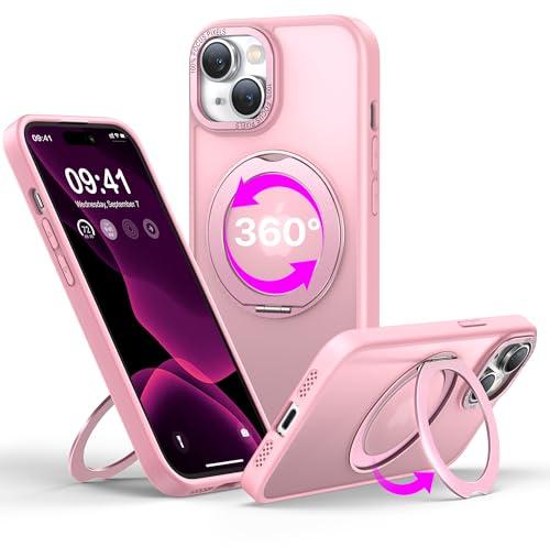 2 Pack QTlier case for iPhone 14promax, 360 Rotatable Ring Stand, Raised Camera Frame, Shockproof with MagSafe Pink 2 Pack QTlier case for iPhone 14promax, 360 Rotatable Ring Stand, Raised Camera Frame, Shockproof with MagSafe Pink