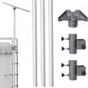 Starlink Pole Mount Gen 3 10FT Starlink Rv Mount with Starlink Gen 3 Pipe Adapter Fits 0.8-1.96 inch Ladder Rails