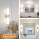 Brushed Nickel Wall Sconces Set of 2, Modern Bathroom Vanity Lights for Mirror, Wall Light Fixtures with Milk Glass for Bathroom, Bedroom, Hallway, E26 Base, Bulbs Required, 22.05 Inch