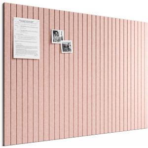 Bumusty Large Cork Board Alternative-48 x 36" Felt Bulletin Board Tiles, with 30 Pushpins, 70 Adhesive Tabs, Fine-Stripe 12-Pack, Cork Boards for Office Push Pin Board Felt Board-Pink