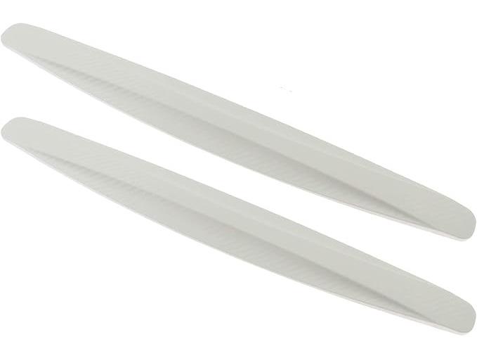 BokWin 2 Pack Universal Car Bumper Protector Rubber, Anti-Collision Car Front and Rear Corner Bumper Guard Lip Anti-Scratch Strips Sticker for Cars SUV Pickup Truck (White)