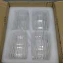 Tebery 4 Pack Ribbed Aesthetic Glass Cups with Glass Straw, 16Oz Vintage Drinking Glassware Ripple Cocktail Glasses for Iced Coffee Juice Beverage Milk RibbedGlassCups-4pc