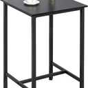 Finnhomy Bar Table, 23.6" Pub High Top, Square Bar Height, Counter Height Cocktail, Small Kitchen Set for 2, Breakfast for Kitchen, Living Room, Rustic Black