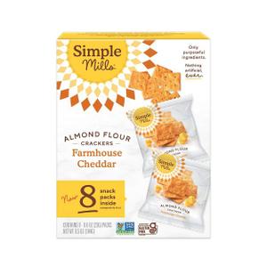 Simple Mills Almond Flour Crackers Farmhouse Cheddar - 6.5oz/8pk, BBD: 06/02/26