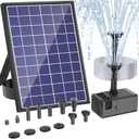 Antfraer Solar Fountain Pump for Bird Bath 6.5W, Solar Water Pump with Dry-Run Protection, Solar Fountain with Double-Layer Nozzles & 5FT PVC Tubing for Small Pond Bird Bath Waterfall DIY