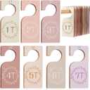 Patelai 7 Pcs Wooden Baby Closet Dividers for Clothes Organizer 1T to 7T Hanger Closet Dividers Nursery Organization for Home Baby Kids Newborn Infant Clothes (Earth Tone)