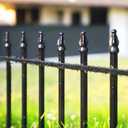 Thealyn Metal Garden Fence 32 inch H x 24 inch W (5 Panels, Total Length 10 ft) No Need Dig Outdoor Rustproof Animal Barrier Fencing Border Fence for Dog, Patio,Yard, Landscape, Flower Bed, Black, 32″ H x 10 ft (5 Panels)