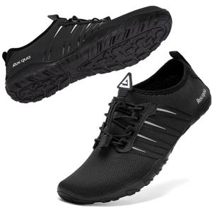 Racqua Water Shoes Quick Dry Barefoot Water Aqua Sport Beach Pool Swim Surf Diving for Men Women (Hd102-black) 36