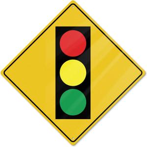 Traffic Light Signs 12 12 Inch Aluminum Pre-Drill Hole Crossing Signals Waterproof Metal Warning Signal