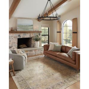 Loloi Magnolia Home by Joanna Gaines Millie Collection MIE-03 Gold/Charcoal 9'-6" x 13'-1", .25" Pile Height, Area Rug