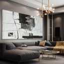 Suconvng Large Abstract Wall Art For Living Room Prints Artwork Abstract Canvas Art Wall Decor Black And White Wall Art Modern Painting For Hotel Office Home Artwork29x58 Inch (58L" x 29W")
