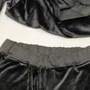 Marvmys Velour Tracksuit Womens 2 Piece Outfits Velvet Sweatsuit Jogging Suit Full Zip Up Hoodie and Sweatpants Set (Small, Black)