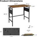 Hadulcet Folding Desk 40" Foldable Desk with Removable Pegboards