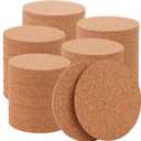 shells 120 Pcs Cork Coaster for Drinks 3.5 Inch Round Edge Coasters Bulk Absorbent Heat Resistant Coasters Blank Reusable Tea or Coffee Cork Coaster for Glass Cup Mug Office Home Table Decor, Wood