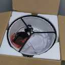 3-Light Semi Flush Mount Ceiling Light, 12.6" Drum Light with White Fabric Shade, Modern Close to Ceiling Lamp for Living Room Bedroom Dining Kitchen Hallway Entry Foyer (Matt Black)