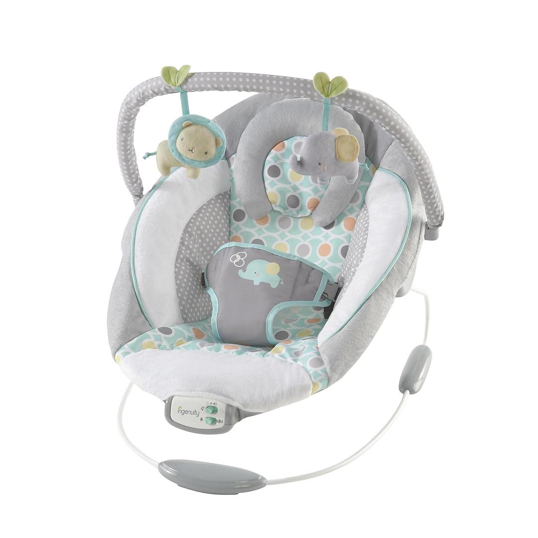 Ingenuity Soothing Baby Bouncer Infant Seat with Vibrations, -Toy Bar & Sounds, 0-6 Months Up to 20 lbs (Morrison) (Morrison)