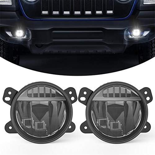 Kiwi Master OEM Style LED Fog Lights for Jeep Gladiator 2018-2025 Jeep Wrangler JL/4xe Willys Sahara Rubicon Accessories Replace # 82215163 Waterproof Bumper Lamps Assembly Kit, Pair