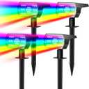 NYMPHY Solar Color Changing Lights, 7 Lighting Modes Solar Lights Outdoor Waterproof IP68, Multicolor RGB Outdoor Lights for Garden Yard Landscape Decorations- 4 Pack