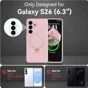 for Galaxy S26 Case with Stand, Slim Liquid Silicone Phone Cases for Samsung Galaxy S26 Compatible with MagSafe, Full Camera Protection Magnetic Kickstand Cover Case for Samsung S26, Pink