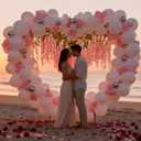 7.2ft Heart-Shaped Metal Balloon Arch Kit for Weddings Valentine's Day Proposals Engagements & Birthdays, Elegant Heart Arch Stand with Base for Ceremony Backdrops & Party DecorationsGold, 10 inches x 86.4 inches x 86.4 inches