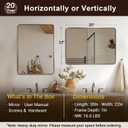 ANDY STAR Brushed Champagne Bronze Bathroom Vanity Mirror, 22x30’’ Rounded Rectangle Wall Mirror for Bathroom Sink, 1’’ Rustproof Tube Metal Frame, Wall Mounted Vertical/Horizontal for Home Remodel