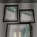 Glass Picture Frame Set of 3, Black Simple Metal Geometric Photo Frame with Glass Cover Includes 5x7, 4x6, 4x4 - Tabletop Floating Picture Frames for Home Decoration, Gift for Father's Day