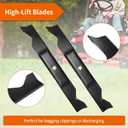 405380 Mower Blades for Hu sqvarna Craftsman Poulan Pro 46" Lawn Tractor, 532405380 High Lift Blades for Hu sqvarna YTH22V46, YTH20K46, Craftsman YT3000 46" Deck, Replace PP21011, 532403107