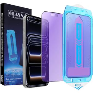 2-Pack Anti Blue Light Matte Screen Protector for iPhone 17 Pro Max 6.9-inch,9H Tempered Glass, Full Coverage, Anti-Fingerprint, Auto Dust-Elimination, No Bubble, Easy Installation