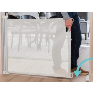 SmartFit Retractable Mesh Baby Gate; 55" Wide, 33" Tall, White