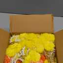 Marigold Garland for Decoration 5 Pcs of 5 feet Long Strands Artificial Marigold Flowers with Bell, Indian Dcor for Pooja/Diwali Decorations/Christmas (Orange + Yellow)