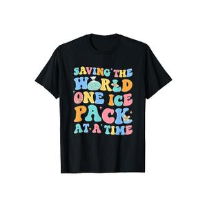 School Nurses Saving The World One Ice Pack At A Time T-Shirt Blue XL 