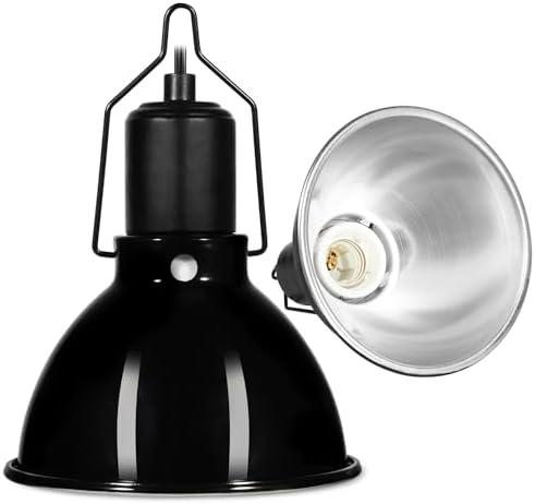 DXOPHIEX 5.5 inch Dome Reptile Light Fixture Reptile Heat Lamp UVB Light Fixture for Bearded Dragon, Lizard, Hermit Crab, Turtle Tank and Terrarium（Max 100W）