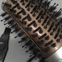 Aima Beauty 4 in 1 Worldwide Travel Hot Air Brush Dual Voltage Blowout Brush Oval Shape 110V-120V/220V-240V Straightener Blow Dryer Brush Ionic Lock Moisture Gift 360 Swivel Cord Champagne Silver