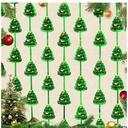 Otalibo Christmas Party Backdrop Decorations 2 Pack 3.3x6.6ft Red Silver Green Photobooth Props Christmas Tree Pattern Metallic Tinsel Streamer Foil Fringe Curtains for Wall Door Ugly Sweater New Year
