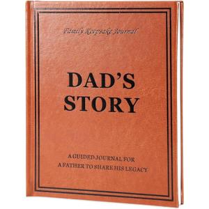 YOELOVE Dad's Story (Hardcover): A Leather Guided Journal for Dad to Share His Life and Memories, Christmas Gifts for Dad Birthday Father's Day from Daughter Son