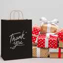 BagDream 13x7x17 Gift Bags 50ct Paper Party Favor Gift Bags, Shopping Retail Merchandise Bags, Recycled Black Kraft Paper Bags with Handles Bulk