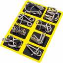 Metal Wire Puzzle Set of 24 with Pouch,Brain Teaser IQ Test Disentanglemen Iron Link Unlock Interlock Game Chinese Ring Magic Trick Toy for Party Favor Kids Adults Challenge