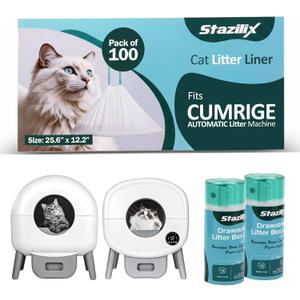 Cat Litter Liners Compatible with Cumrige Litter Box (M2)  100 Count, Extra Thick, Heavy Duty