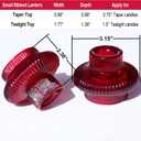 VOHO Vintage Red Candlestick Holders for Christmas Decorations, 6pcs Stackable Candle Stick Candle Holder for Valentines Day Decoration, Ribbed Taper Candle Holders for Candlesticks & Tea Lights