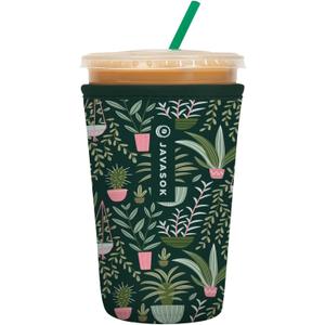 Sok It JavaSok Iced Coffee & Cold Soda Insulated Neoprene Cup Sleeve (Green Living, Medium: 22-28oz)