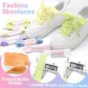 2 x Fishtail Pleated Shoe Laces: 2 Pairs 2.5 CM Wide Flat Ruffle Shoelaces