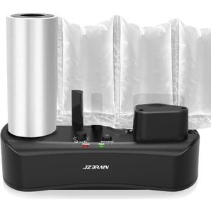 Air Pillow Machine for Fast Packaging: JZBRAIN 110V Air Cushion Machine Seals at 7.2-9.8FT/min Inflatable Bubble Packing Wrap for Small Business + 328FT Film Roll